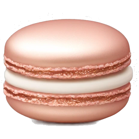 Realistic rose gold isolated macaroon emoji