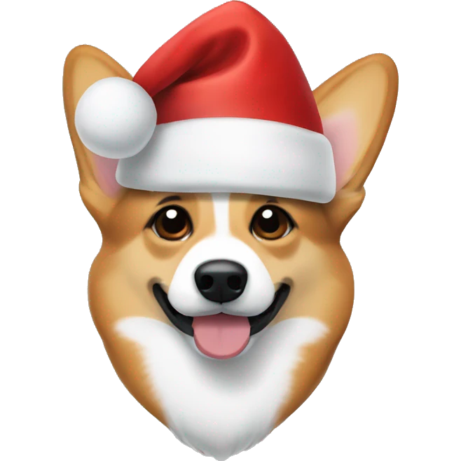 Corgi Santa hat emoji
