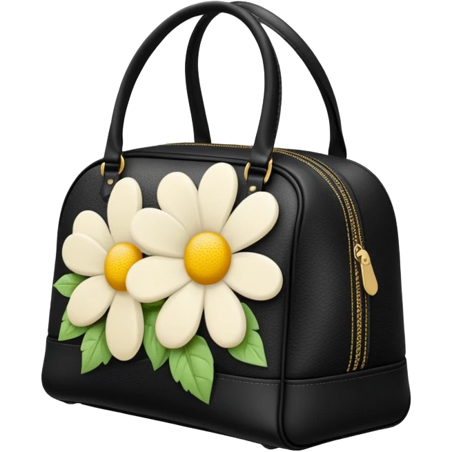 A sports bag with a cream print in a small flower emoji
