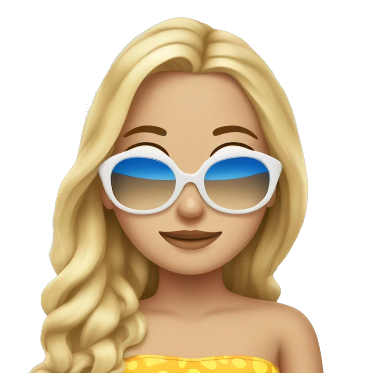 white girl tanning on beach  emoji