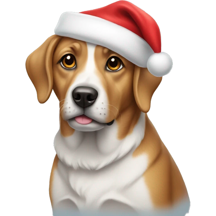 Dog wearing Santa hat  emoji