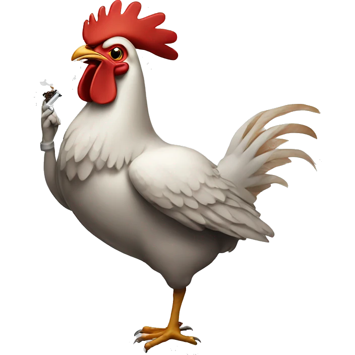 Smoking chicken  emoji