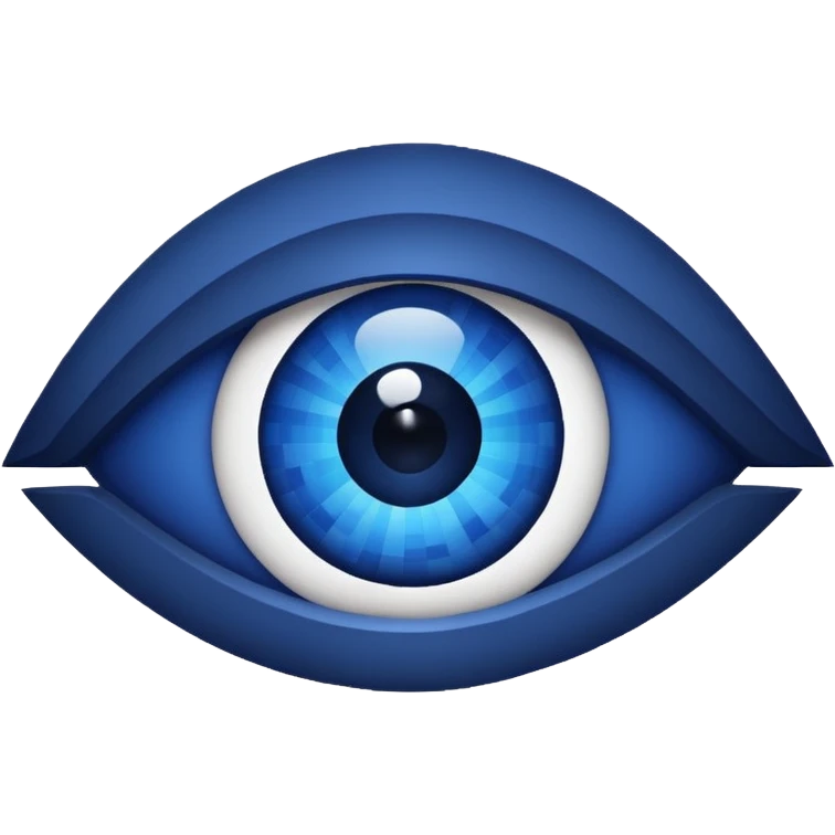 eye symbol, dark blue, minimal, pixelated emoji