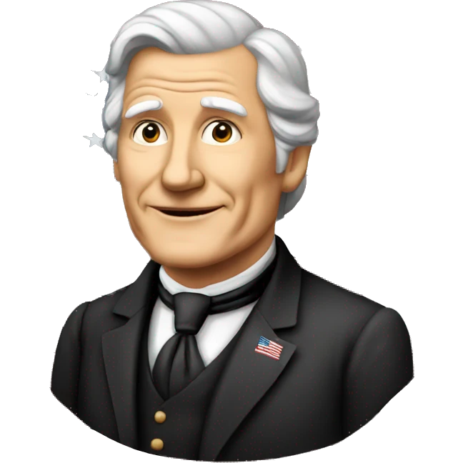 Old president of usa with usa flag emoji