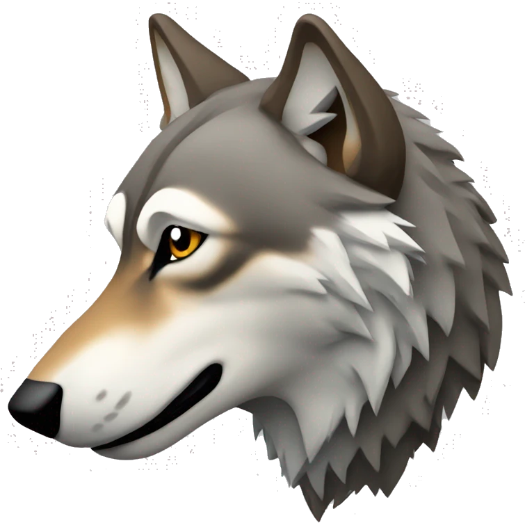 wolf head in profile   emoji