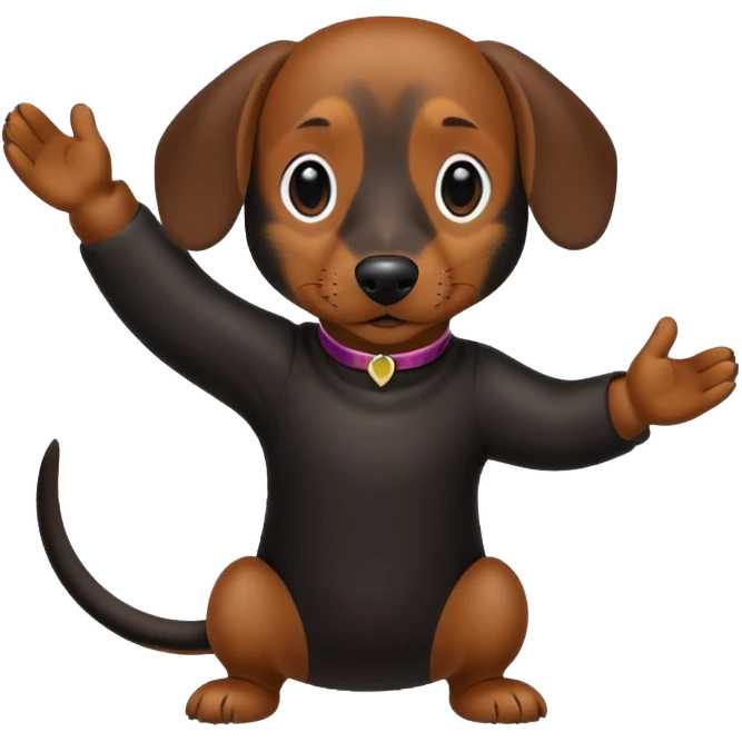 Create a dachshund dabbing emoji