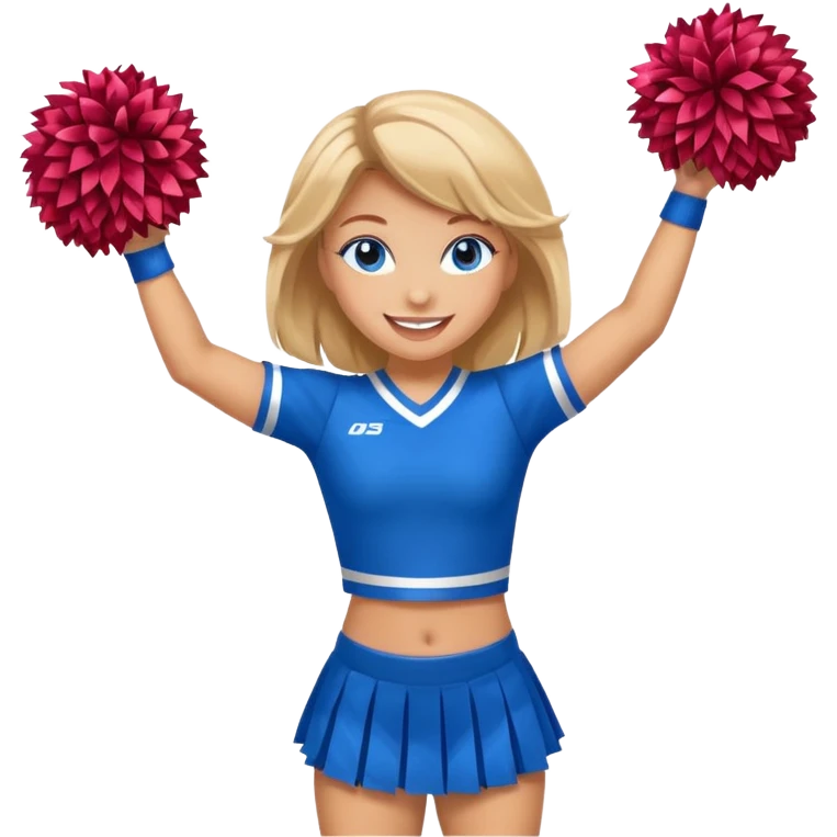 Full body , female , cheerleader , blue eyes emoji