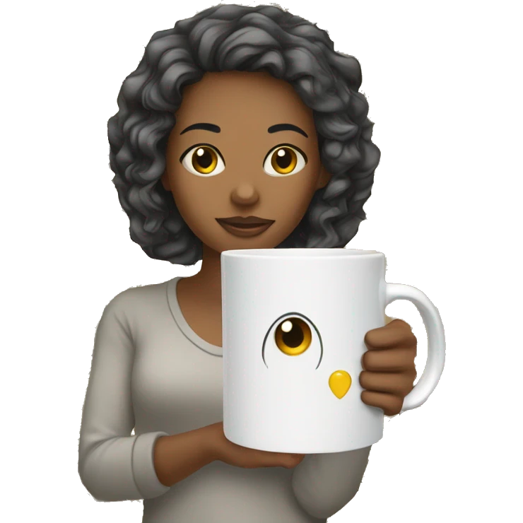 Girl with mena mug emoji