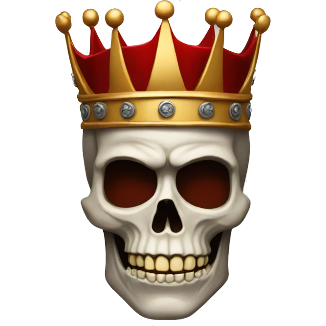 make a red skull with a crown on its head emoji