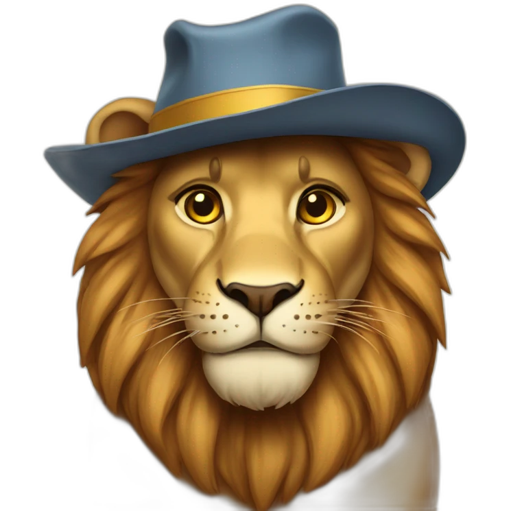 Lion with hat emoji