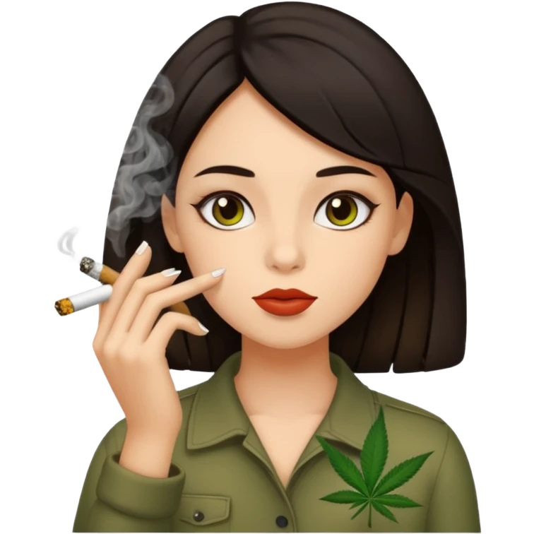 A girl smoking marijuana  emoji