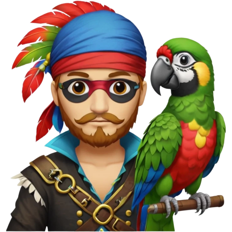 pirate and parrot emoji