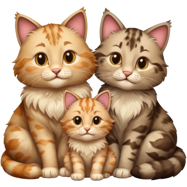 same but with 2 large cats and 2 kittens emoji