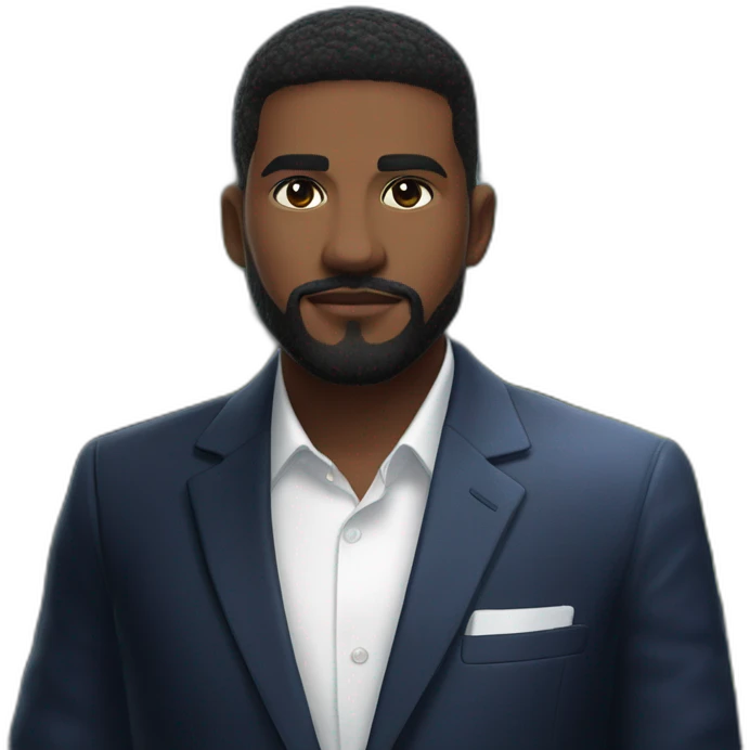 dapper man in black suit emoji