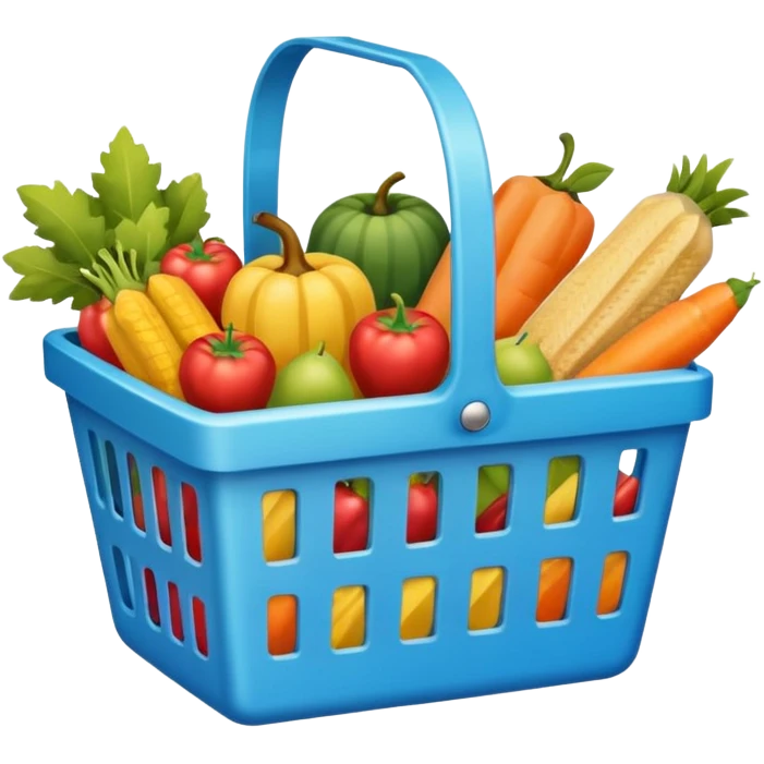 
shopping basket with groceries emoji