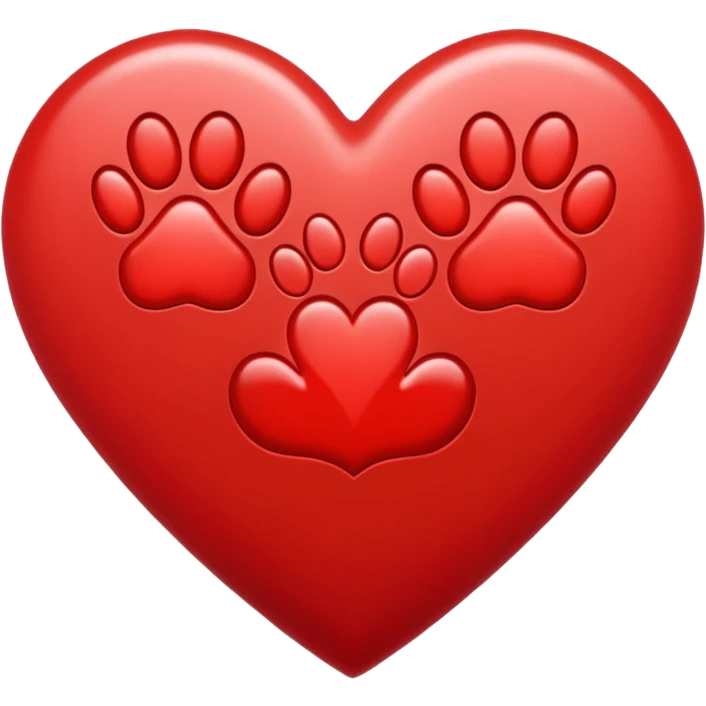 heart with tiny paw prints forming a border emoji