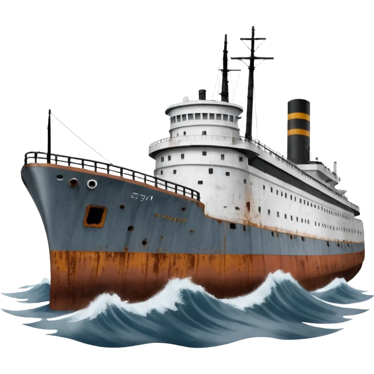 the Edmund Fitzgerald ship on water emoji