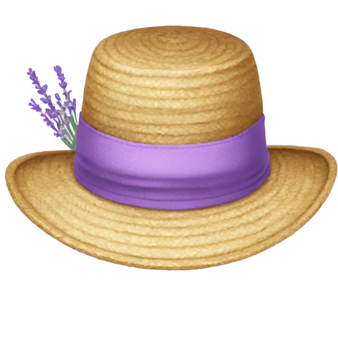 Straw hat and lavender emoji
