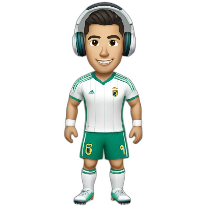 cristiano ronaldo con audifonos emoji