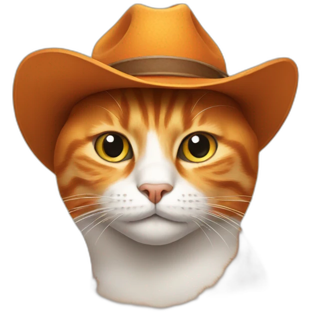 orange cat in the cowboy hat emoji
