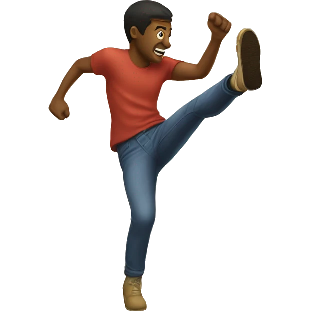 Kicking into a room emoji