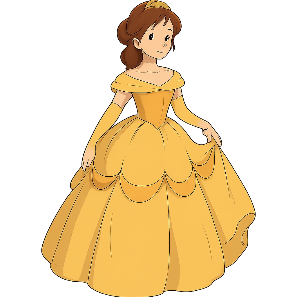 yellow belle princess dress emoji