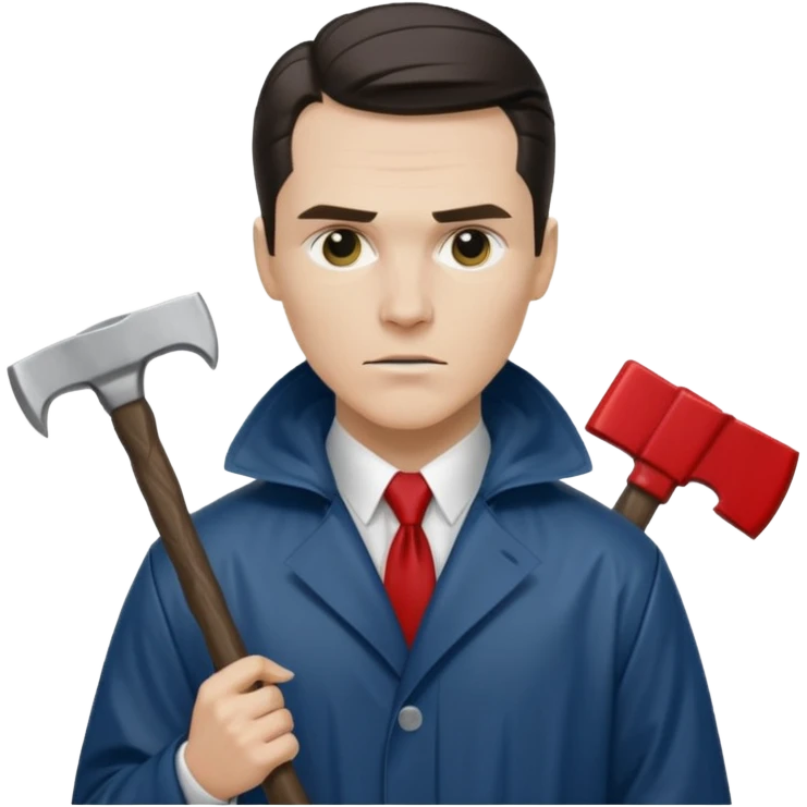 Американский психопат в дождевике с топором emoji