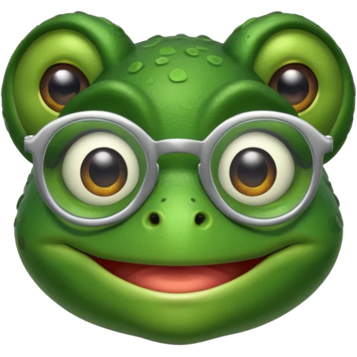 kid frog with eye glass emoji