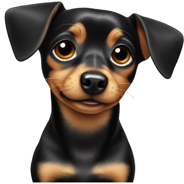 cute black chiweenie ￼ emoji