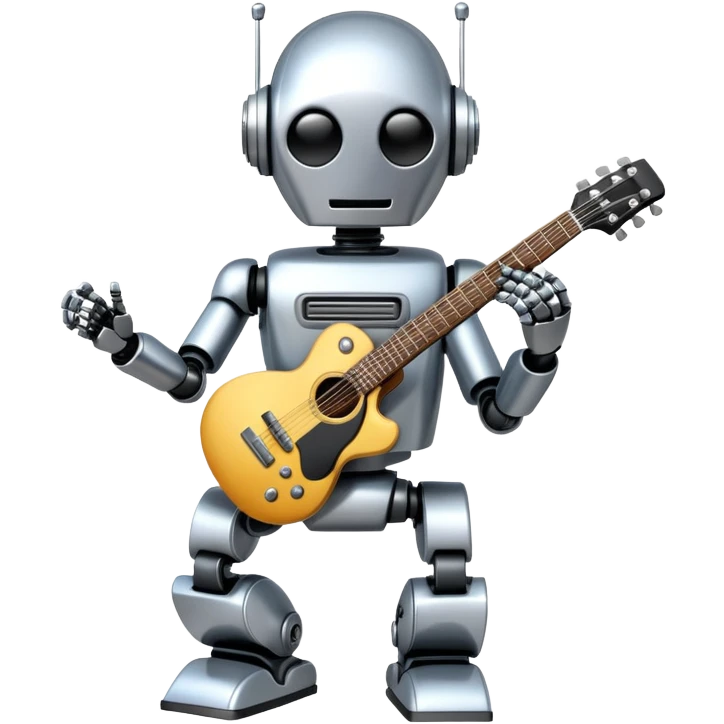Robot playing guitar emoji