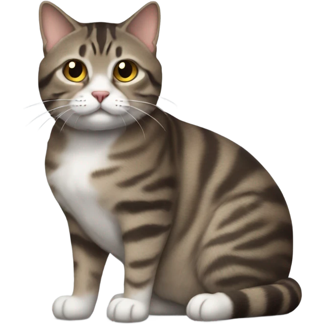 fat brown and gray tabby boy cat emoji