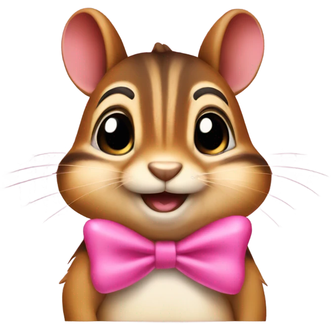 Chipmunk with pink bow emoji