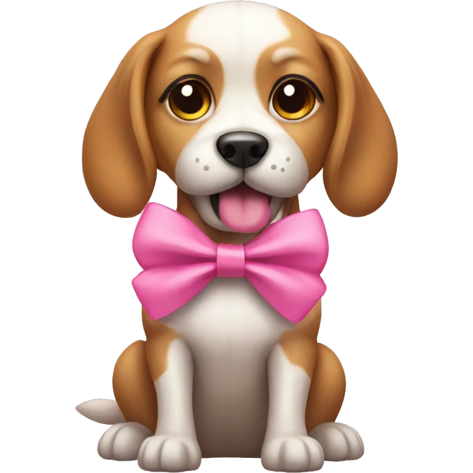 Dog with pink bow emoji
