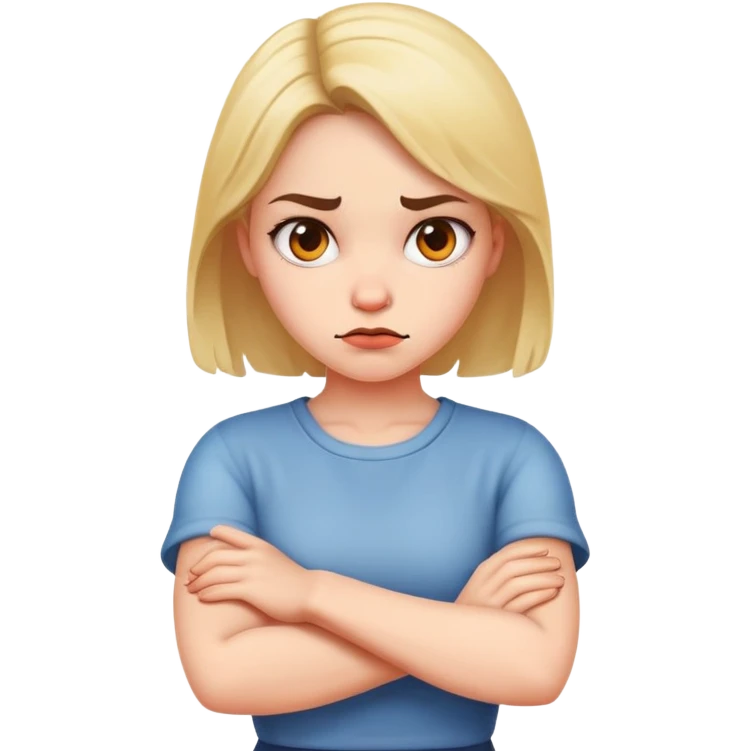 Cross arms girl mad face  emoji