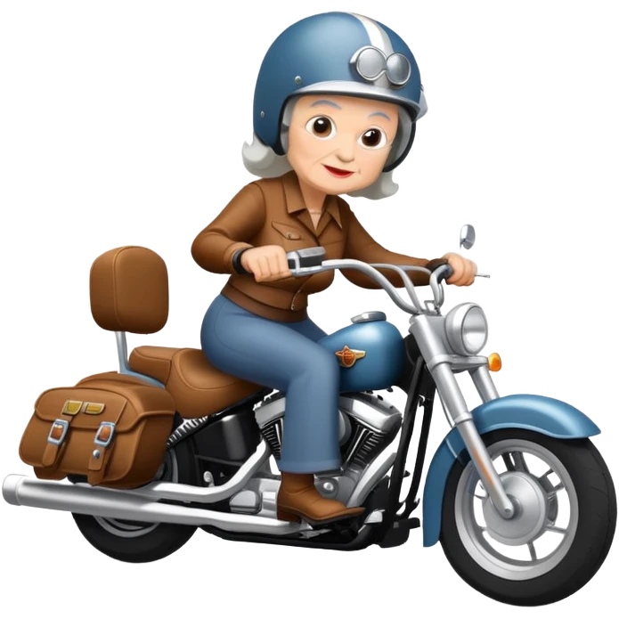 Grandma riding a Harley  emoji