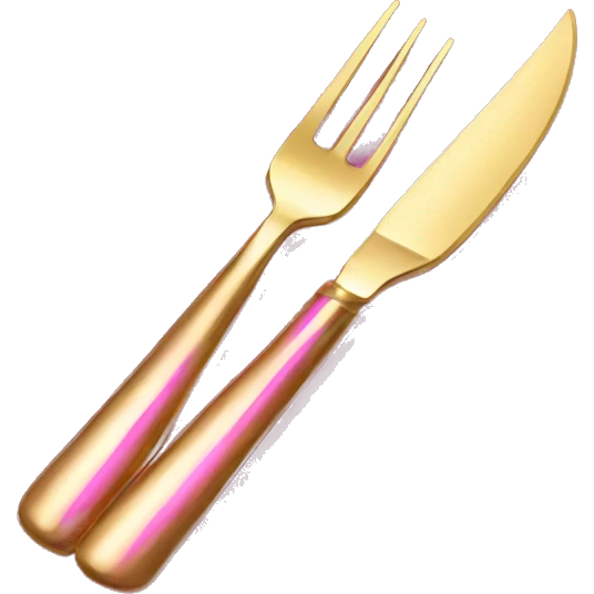  pink gold knife and fork  emoji