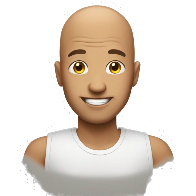 Bald head say hi emoji