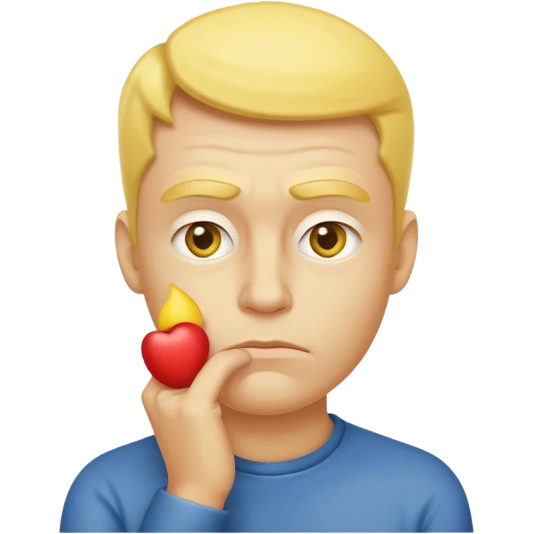 thinking face emoji, yellow face, hand on chin, raised eyebrow emoji