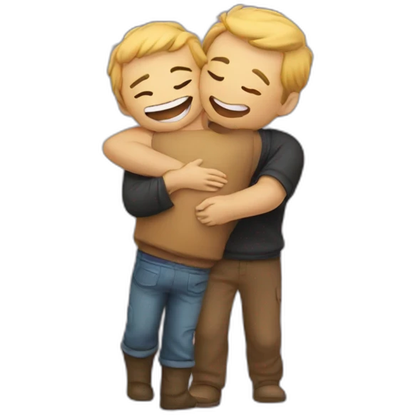 Hug and kiss emoji