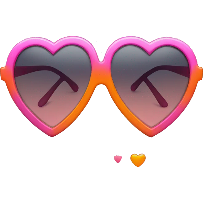 Pink and orange heart sunglasses  emoji