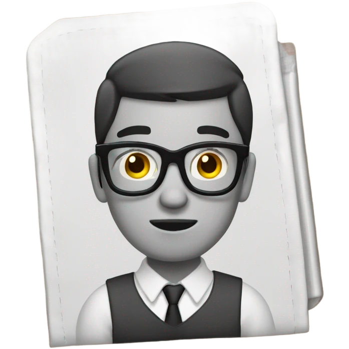 A sad nerd with pocket protector emoji