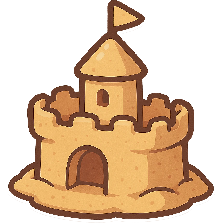 一个用沙子堆起来的小碉堡 emoji