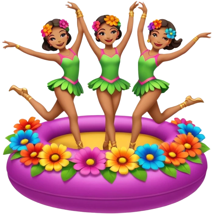 Flower Float with Dancers emoji