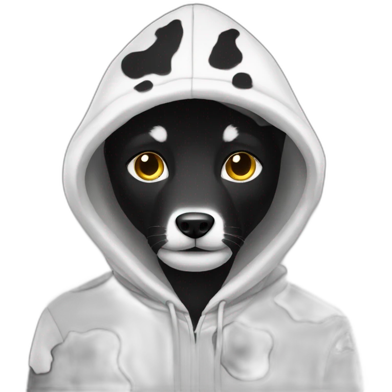 Black and white hoodie like cowhide  emoji