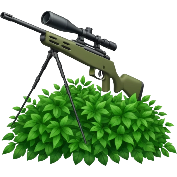 long sniper in a big bush emoji