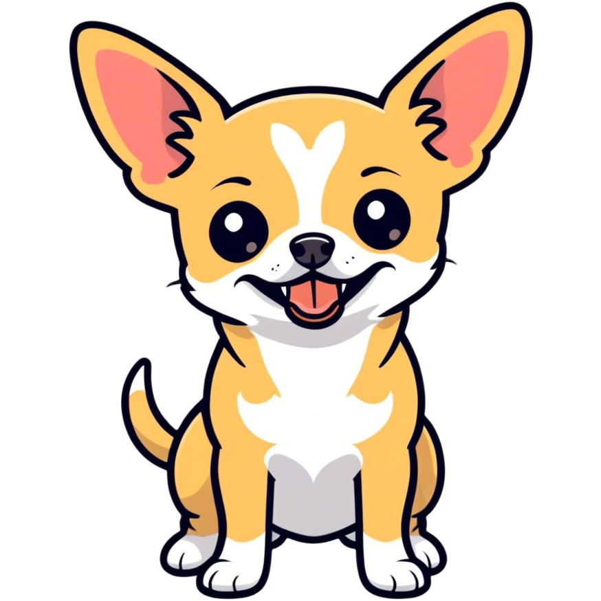 Chihuahua with tongue hanging out side of mouth emoji