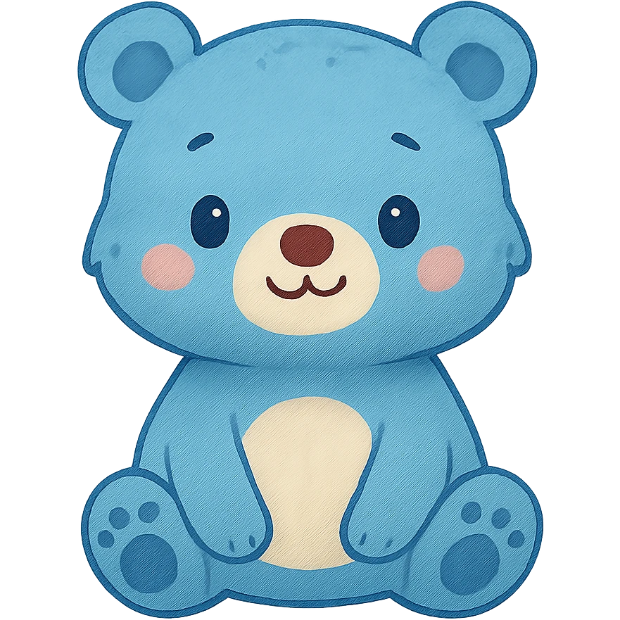 A cute blue bear emoji