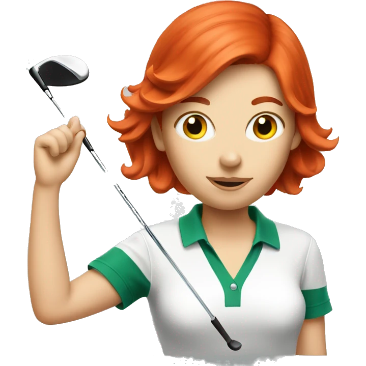 Red hair lady golf  emoji