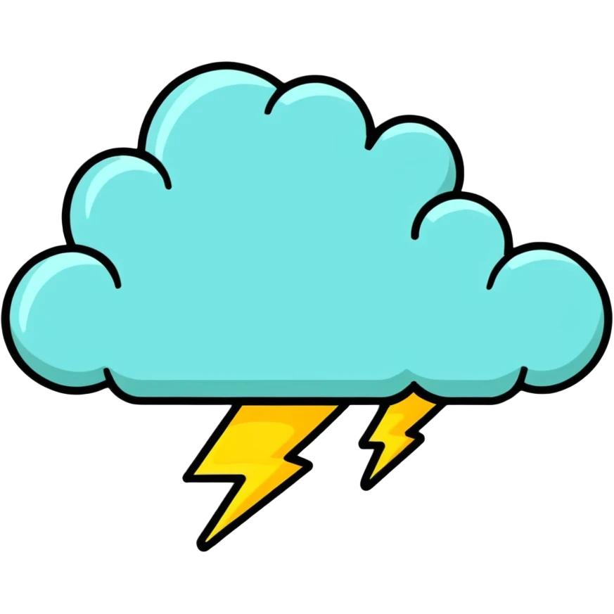 thunderstorm, watercolor art style emoji