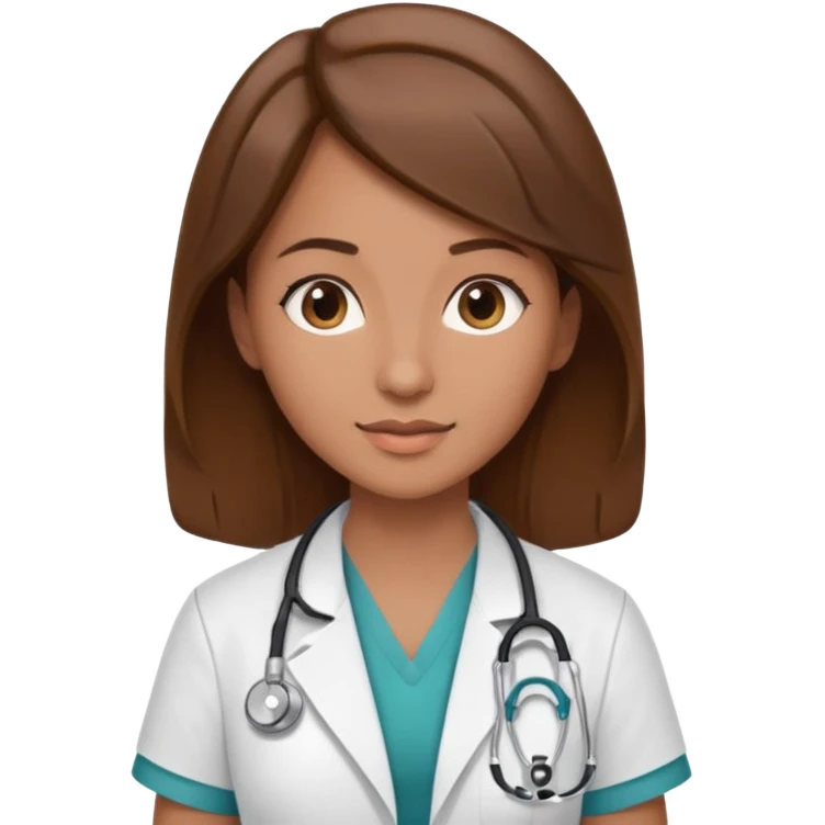 female doctor and ultrasound technician brown hair on technician emoji